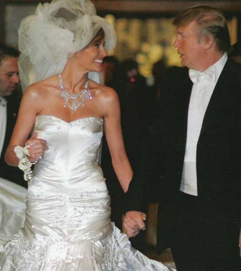 2005년 도널드 트럼프 대통령과 멜라니아 여사의 결혼식 사진. 백악관 홈페이지