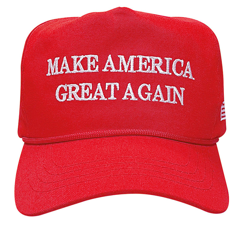 트럼프 전 대통령의 구호 '마가(MAGA·미국을 다시 위대하게)'가 적힌 빨간색 야구 모자. 그의 대표 굿즈다. 사진 출처 트럼프스토어