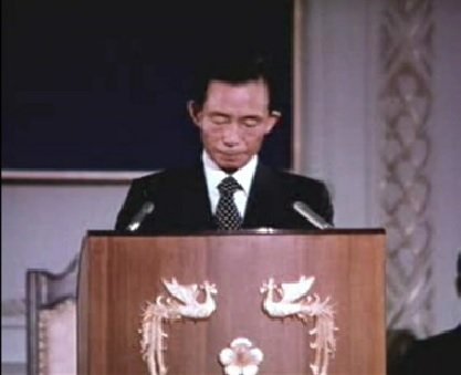 1973년 6월 23일 박정희 당시 대통령이 ‘6.23 평화통일 외교정책 선언’을 발표하고 있다.   e영상역사관
