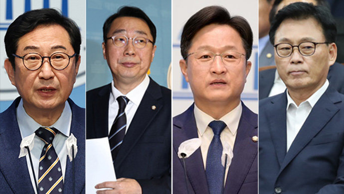 왼쪽부터 김한정, 윤영찬, 강병원, 박광온 의원