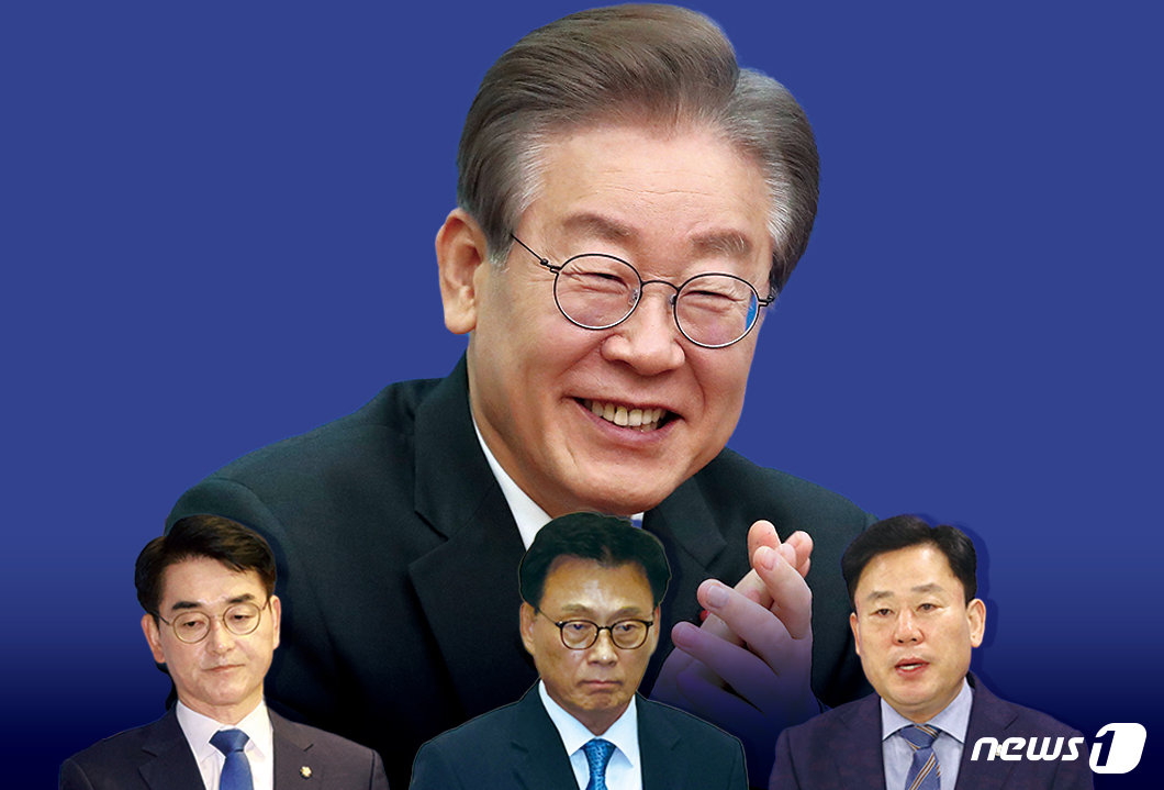 이재명 대표와 비명계(비이재명)계 박용진·박광온·송갑석 의원. ⓒ News1