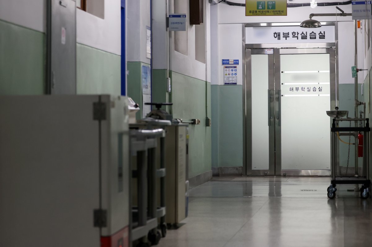 정부가 의대 정원 대학별 배정 결과를 확정한 20일 서울의 한 의과대학 복도가 한산한 모습을 보이고 있다. 뉴스1