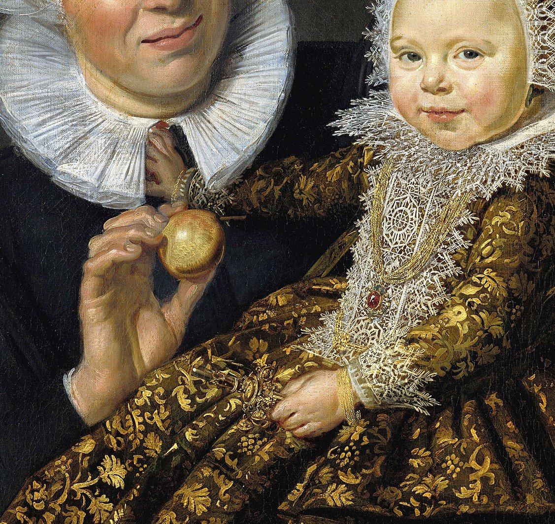 유모를 밀어내는 아기의 작고 귀여운 오른손. 프란스 할스, 유모와 함께 있는 카타리나 호프트, 1619~1620년. Staatliche Museen zu Berlin, Gemaldegalerie. 사진 레익스미술관 제공.
