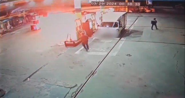 사고 당시 주유소 CCTV 영상. 의정부경찰서 제공