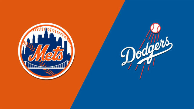 New York Mets (left) and LA Dodgers team logos