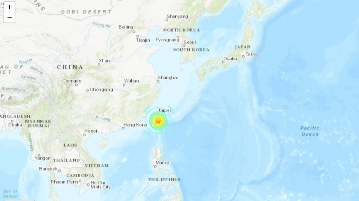3일 오전 8시58분(한국시간 오전 7시58분) 대만에서 규모 7.2의 강진이 발생했다. 이 지진으로 일본과 필리핀에서 쓰나미 경보가 발령됐다. 2024.04.03/ (미국지질조사국 갈무리) ⓒ News1