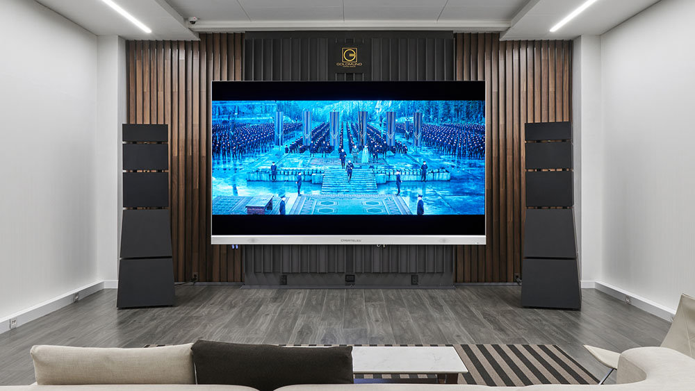 163인치 마이크로LED TV와 조합한 골드문트 가이아 / 출처=오디오갤러리