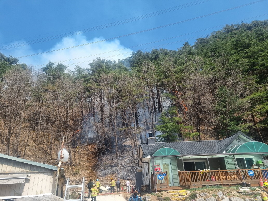 강원 동해 신흥동 산불.(산림청 제공)뉴스1