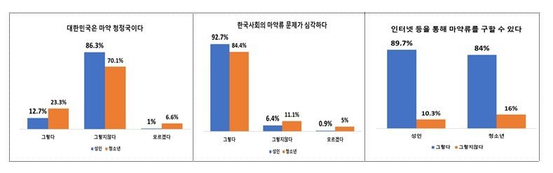 마약류 문제의 심각성 인식 수준.(식약처 제공)