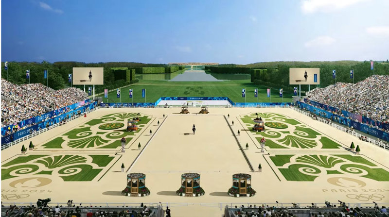 승마 경기장으로 이용될 베르사유 궁전 앞. 사진출처 파리 올림픽 홈페이지