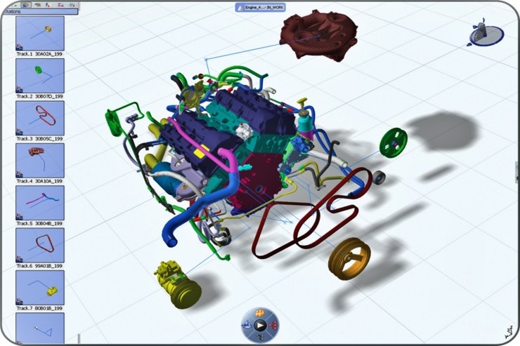 다쏘시스템 시뮬레이션 프로그램으로 구현한 자동차 엔진의 모습 / 출처=다쏘시스템