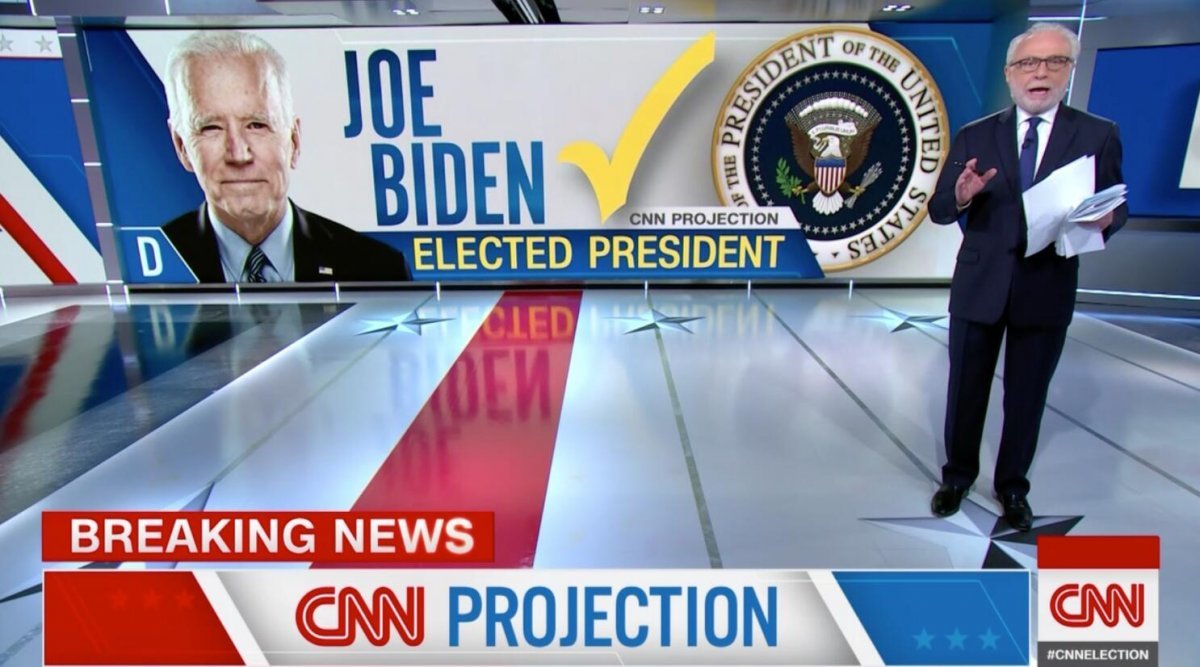 2020년 대선 CNN 개표 방송. CNN 방송 캡처
