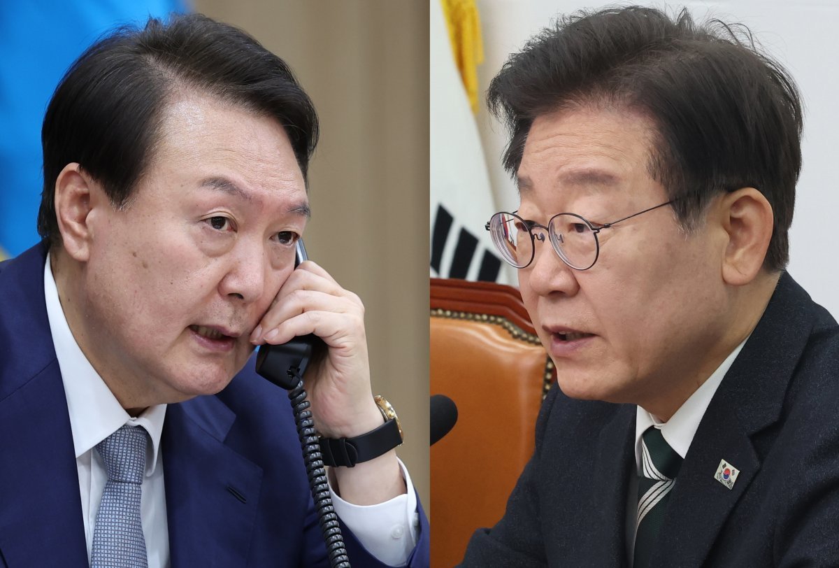 윤석열 대통령(왼쪽)·더불어민주당 이재명 대표. 뉴스1
