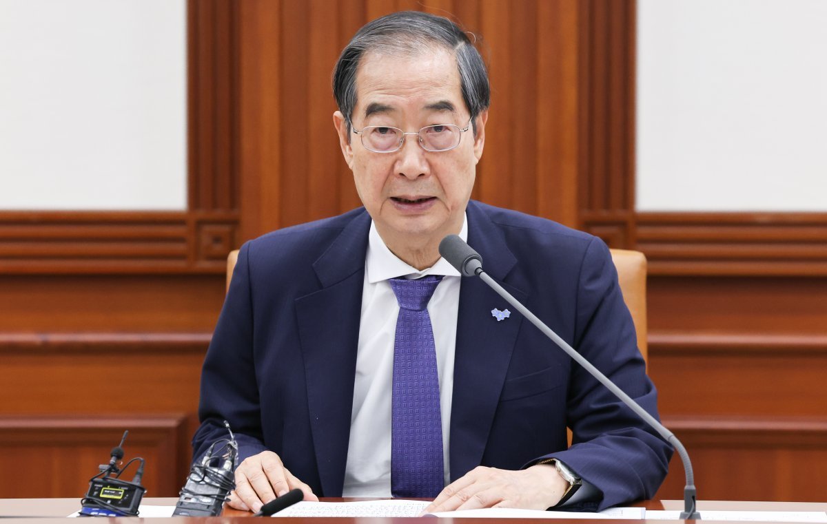 한덕수 국무총리가 2일 서울 종로구 정부서울청사에서 열린 국정현안관계장관회의에서 모두발언을 하고 있다. 2024.5.2/뉴스1 ⓒ News1