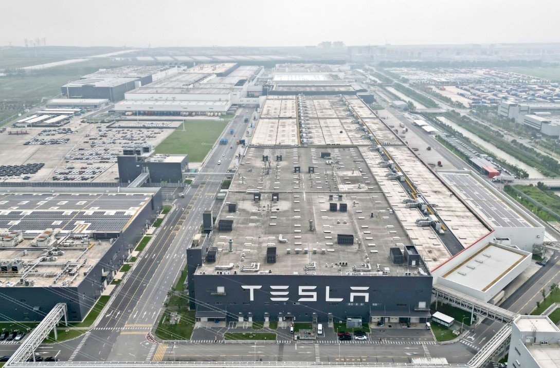 Tesla's Shanghai Gigafactory.  It is Tesla's largest production base.  AP Newsis
