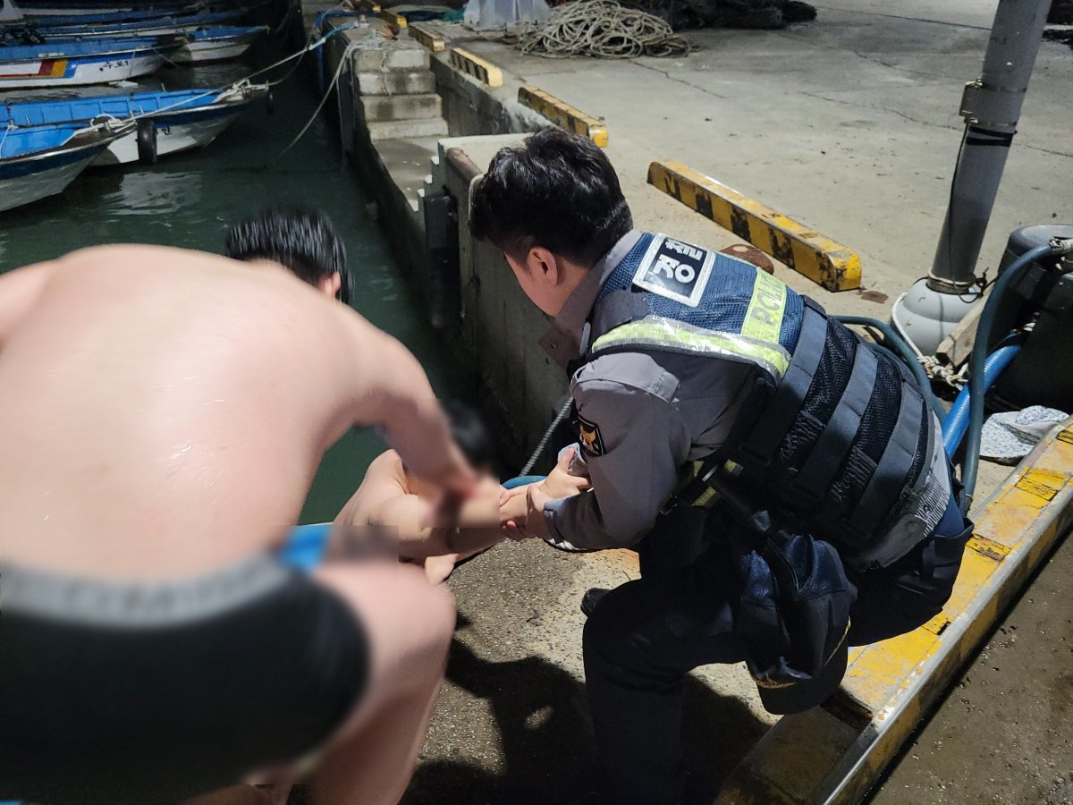 부산 해운대 청사포 앞바다 사고 현장(부산경찰청 제공)