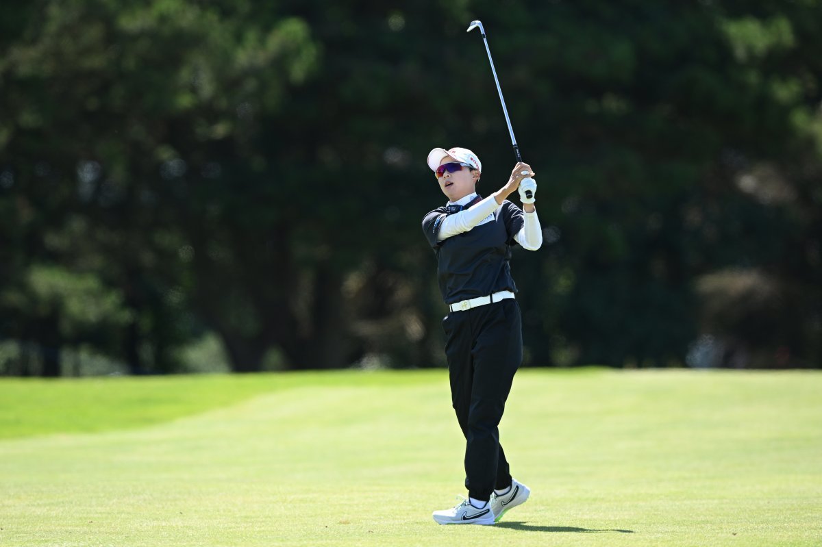 Kim Hyo-joo hitting an iron shot in the field.  Provided by LPGA