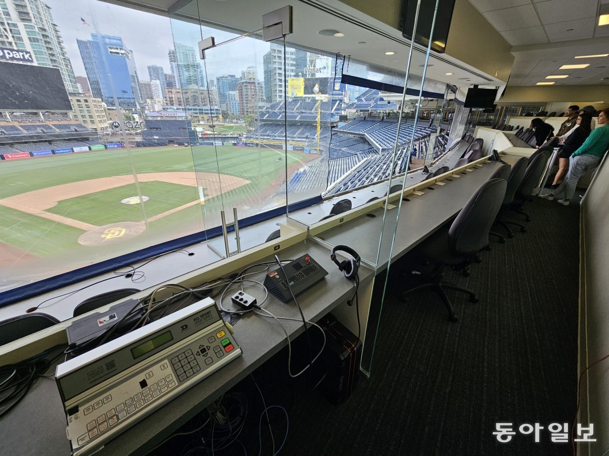 The stadium seen from the press box at Petco Park.