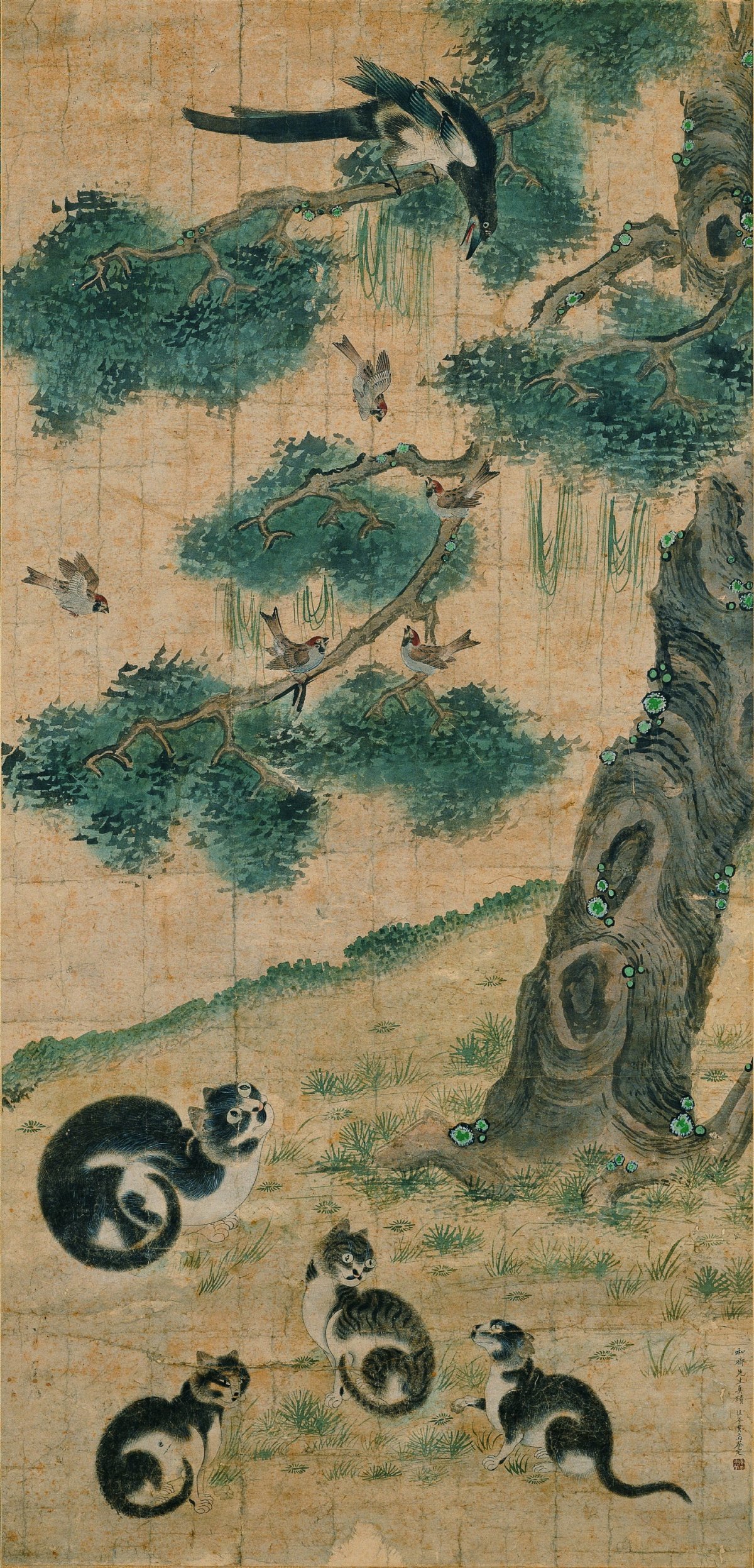 고양이를 잘 그린다고 해서 ‘변 고양이’라는 별명으로 불린 조선 후기 화가 변상벽의 묘작도. 조선시대 고양이는 장수의 상징으로 여겨졌다.  국립민속박물관 제공