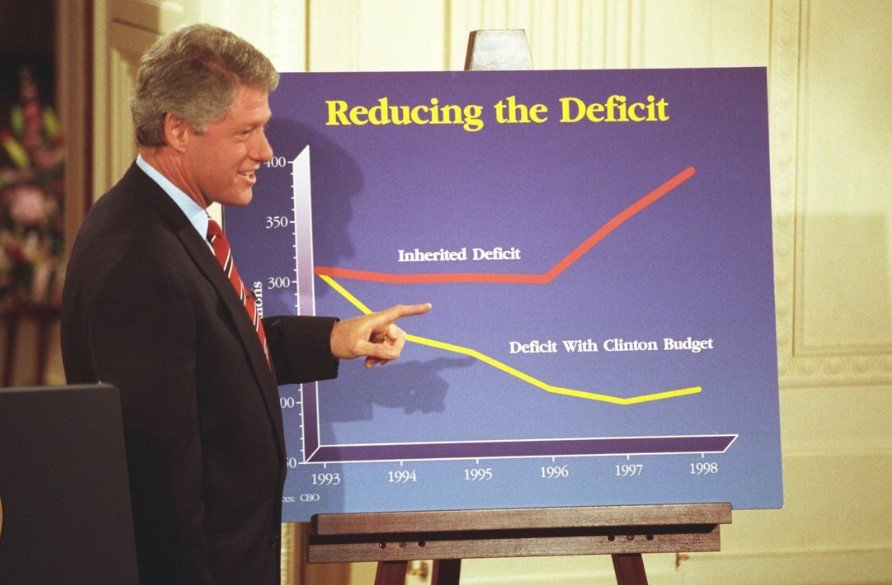 1992년 빌 클린턴의 선거 캠페인 ‘문제는 경제야, 바보야!’는 대단히 성공적이어서 이후에도 많은 선거에서 아류작이 탄생했다. 사진은 재임 중 경제 성과를 설명하는 클린턴 대통령. 출처 클린턴대통령도서관