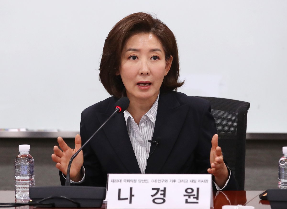 나경원 국민의힘 당선인이 16일 오전 서울 여의도 국회 의원회관에서 열린 대한민국의 지속 가능한 내일을 위한 저출산과 연금개혁 세미나에서 개회사를 하고 있다. 2024.5.16/뉴스1