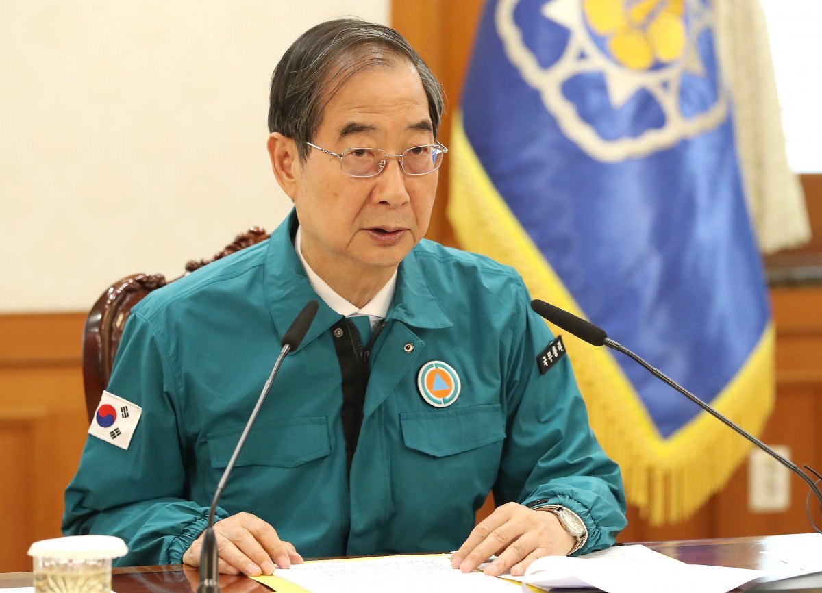 한덕수 국무총리가 29일 서울 종로구 정부서울청사에서 열린 의사집단행동 중앙재난안전대책본부 회의에서 모두발언을 하고 있다. 2024.5.29. 뉴스1