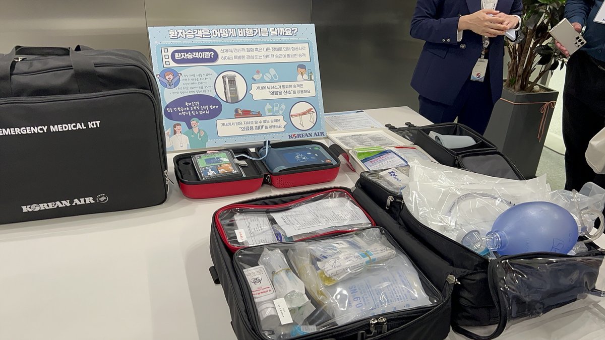 Korean Air Headquarters Aviation Medical Center.  In-flight emergency rescue kit.