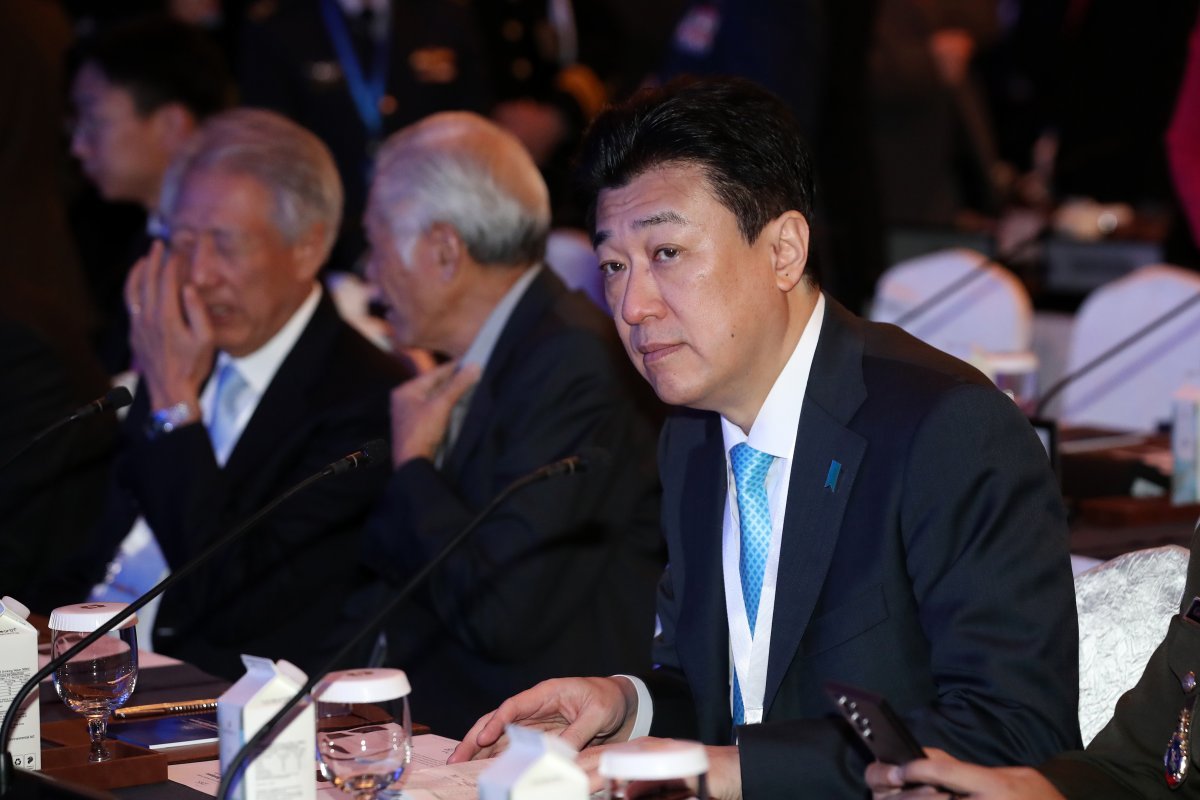 Japanese Defense Minister Minoru Kihara is attending the Asian Security Conference (Shangri-La Dialogue) held at the Shangri-La Hotel in Singapore on the 1st.  2024.6.1/News 1