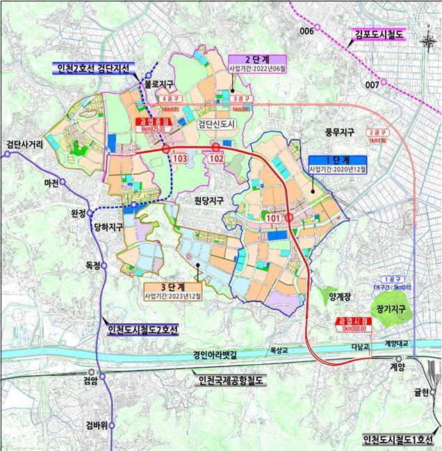 인천도시철도 1호선 검단연장선 노선도. ⓒ News1