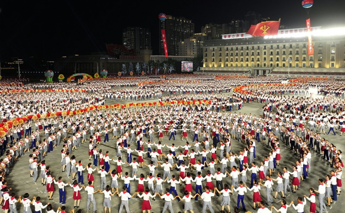 The founding ceremony of the Joseon Boys is taking place at Kim Il-sung Square in Pyongyang.  (Pyongyang Rodong Sinmun = News 1)