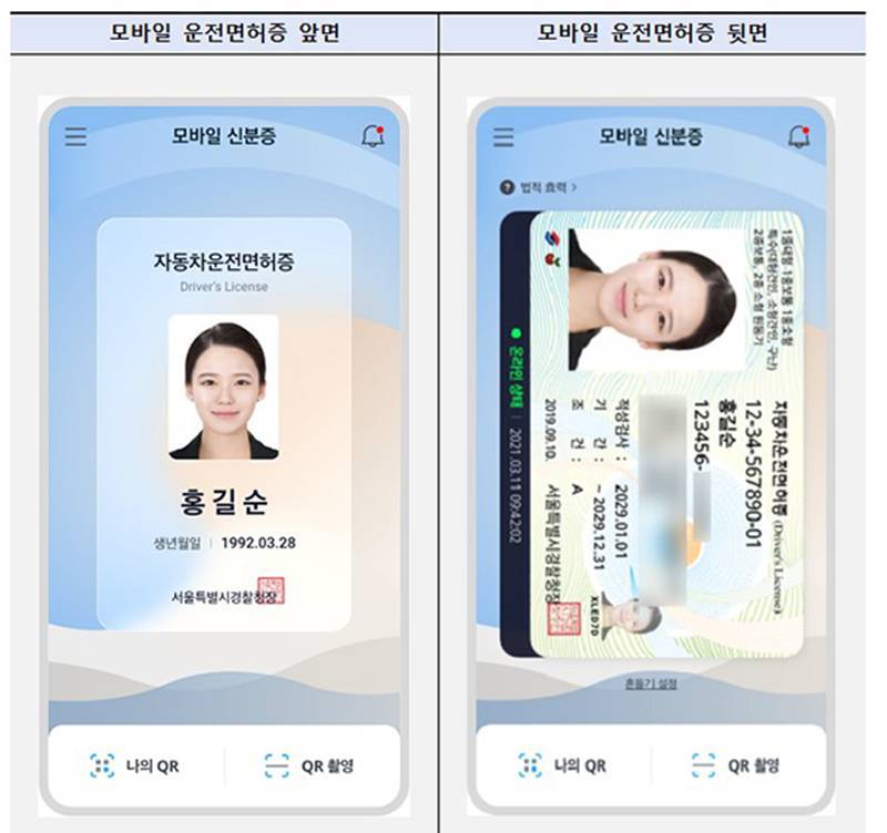 모바일 운전면허증 / 출처=행정안전부