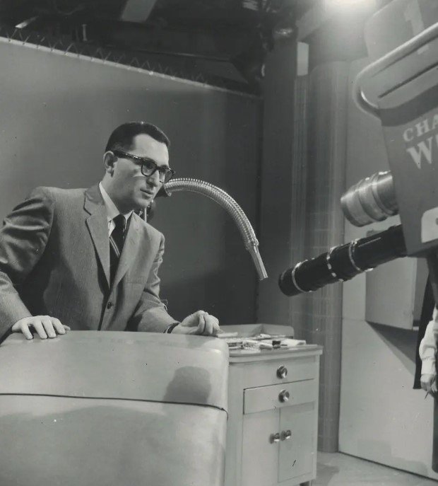 Dr. Norman Orentreich appearing on a TV program in the 1950s.  NYT