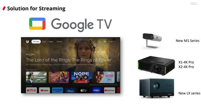 구글 TV 플랫폼 적용을 통해 편의성 및 콘텐츠 호환성을 높인 뷰소닉 프로젝터의 사례 / 출처=뷰소닉