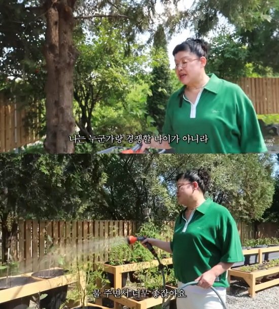 유튜브 채널 ‘푸드테퀸, 이영자’에 출연한 이영자. 주 4일 시골 생활을 전했다.