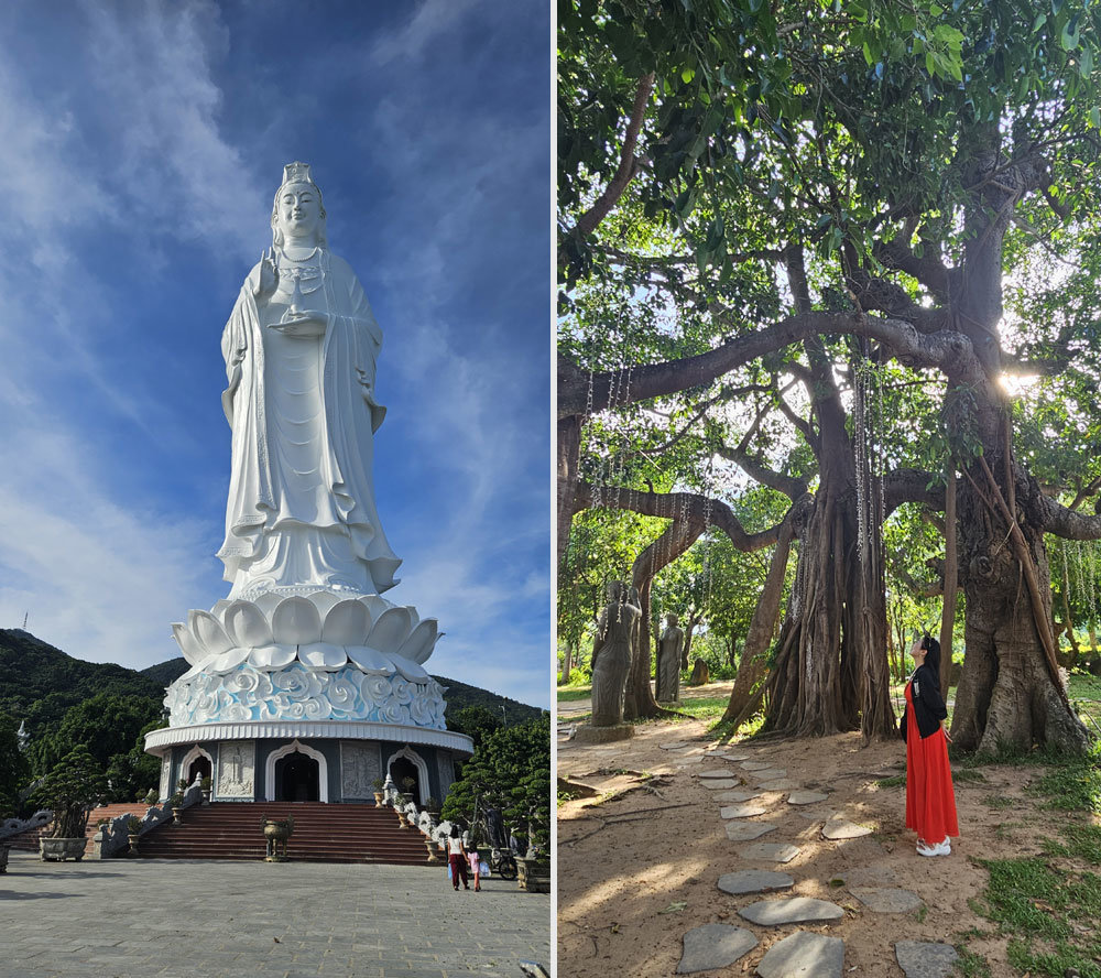 The 67m tall giant sea-water Avalokiteshvara statue and the thousand-year-old banyan tree at Danang’s Yeonghungsa Temple. Reporter Choi Hyun-jung, Donga.com phoebe@donga.com