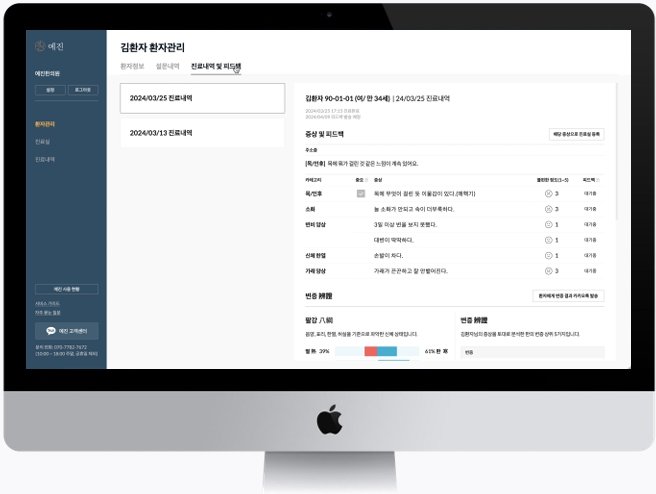 Feedback management function of Yejin, a specialized Korean medicine healthcare platform / Source = Helicure