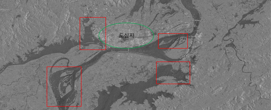 2024년 7월 2일 안후이성 Anqing 지역 SAR 영상 / 출처= Sentinel-1, ESA