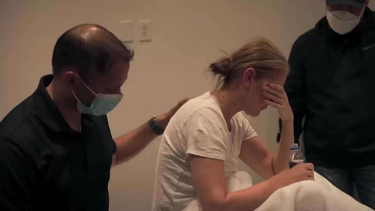 Dion is seen receiving treatment in the TV documentary 'I Am Celine Dion' released in May. Photo credit: Prime Video YouTube