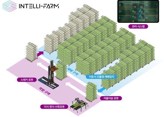 로웨인이 구상한 로봇 자동화 수직농장 \'인텔리팜\' /출처=로웨인