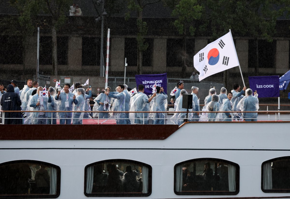 한국 선수단은 8월 1일 기준 금메달 6개를 기록 중이다. 사진은 개회식 입장 당시 한국 선수단. (공동취재) 2024.7.27/뉴스1