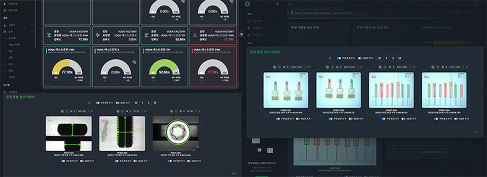 보다에이아이 루미나이즈 대시보드 및 공정 검사 화면(예시) / 출처=보다에이아이