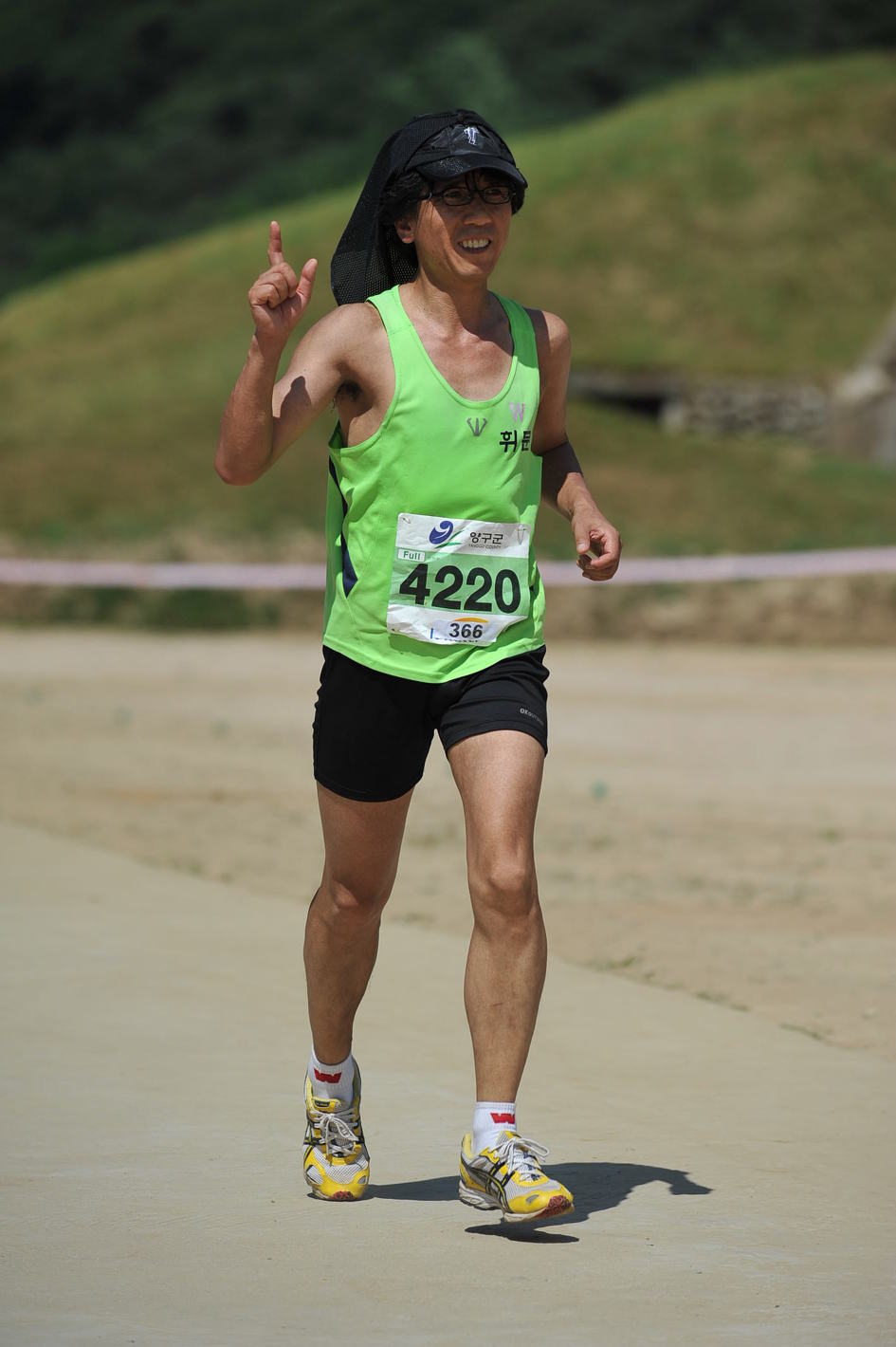 이한구 씨가 마라톤 풀코스를 질주하고 있다. 이한구 씨 제공.