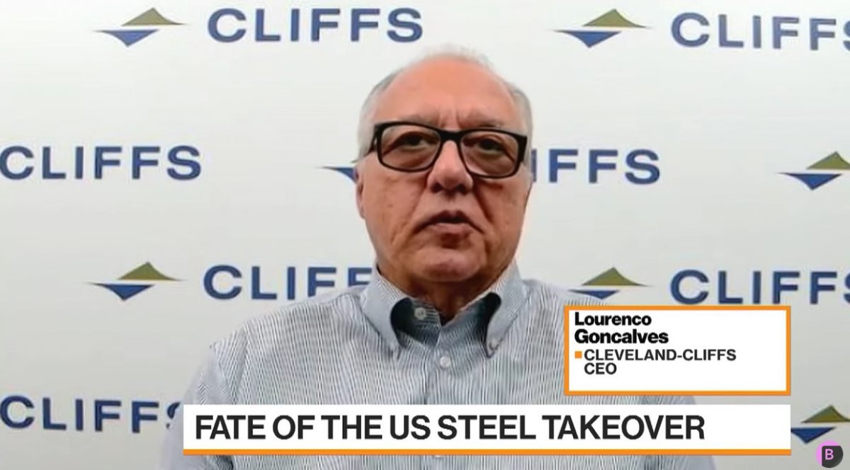 Lourenco Goncalves, CEO of Cleveland Cliffs. A native of Brazil, Goncalves has been growing his company through M&A with a strong drive. He has not yet given up on his ambition to acquire U.S. Steel and become one of the world's top 10 steel companies. Bloomberg TV screen capture