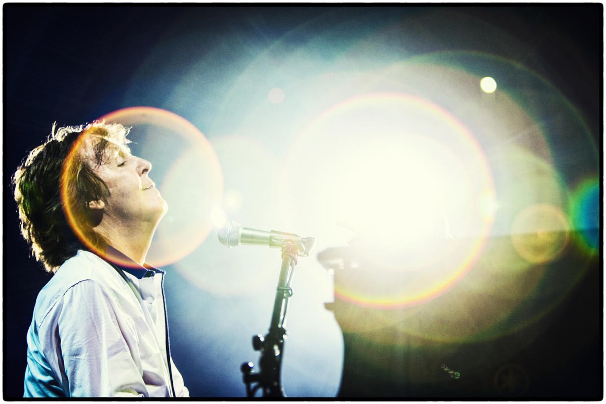 Paul McCartney performing, as captured by photographer Myung-Joong Kim. Courtesy of photographer Myung-Joong Kim.