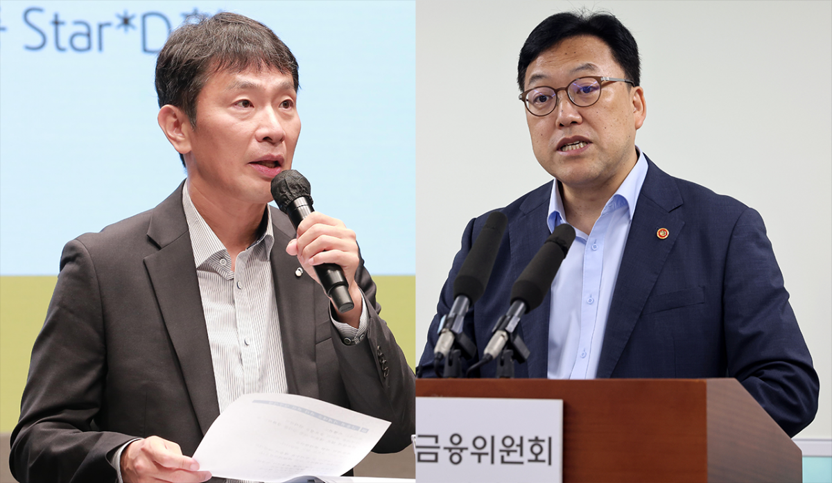 이복현 금융감독원장(왼쪽)과 기명환 금융위원장