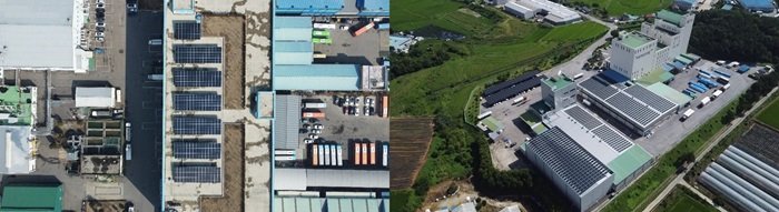 삼양사 인천2공장(왼쪽), 삼양사 아산공장