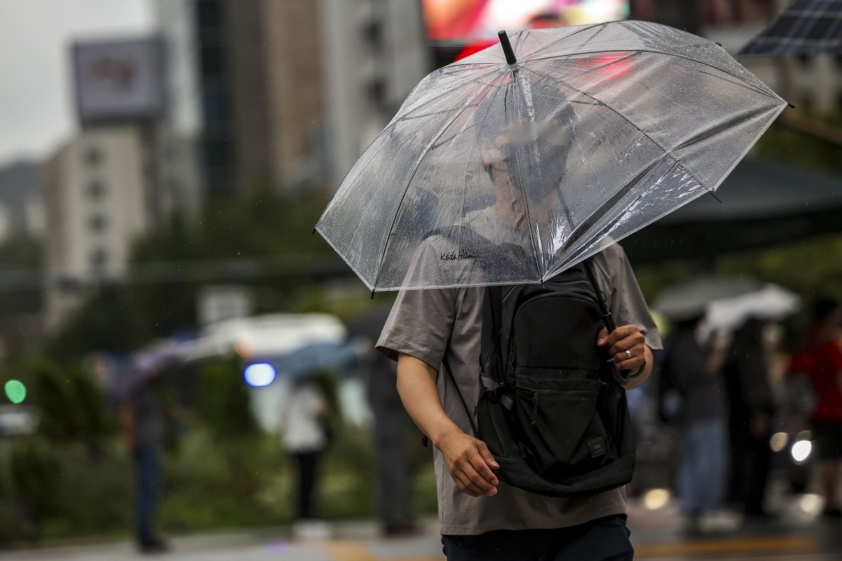 전국 대부분의 지역에서 비가 내린 12일 서울 종로구 광화문네거리에서 우산을 쓴 시민들이 이동하고 있다. 2024.09.12. 뉴시스