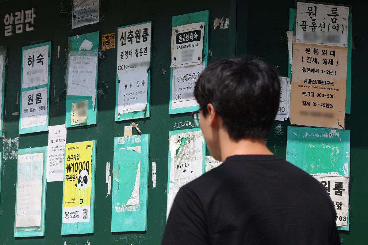 지난달 20일 서울의 한 대학가 알림판에 게시된 원룸 및 하숙 공고. /뉴스1