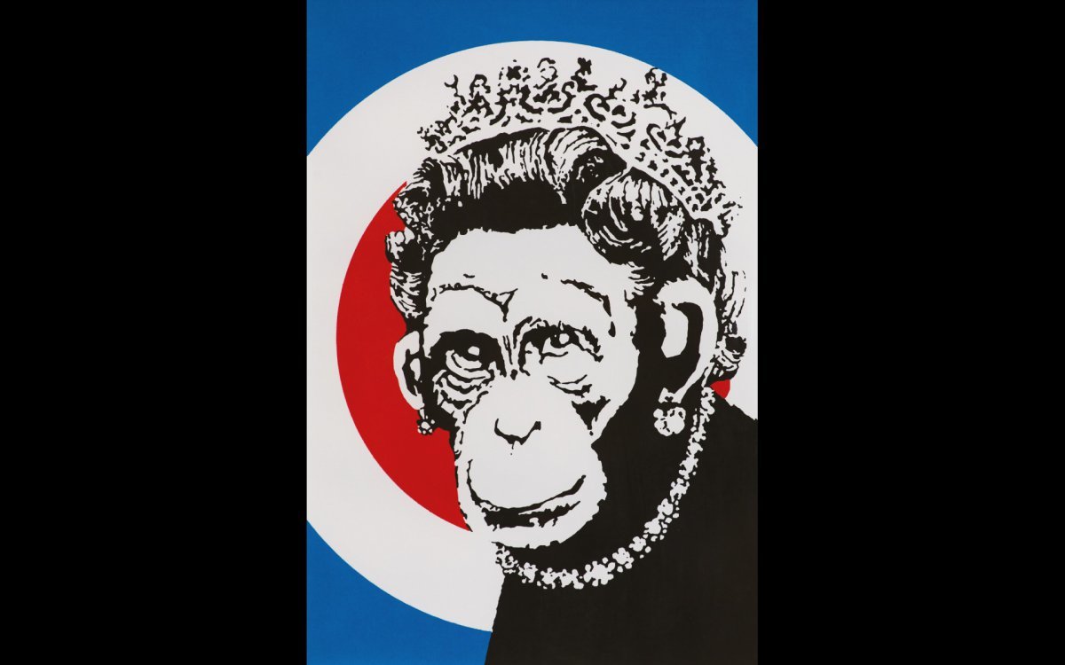 Banksy's 'Monkey Queen'. Courtesy of iTunes.