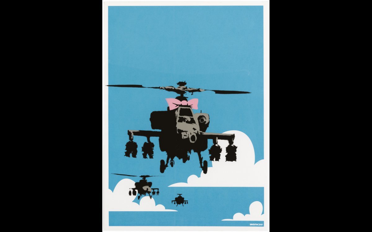 Banksy's 'Happy Helicopter'. Courtesy of iTunes.